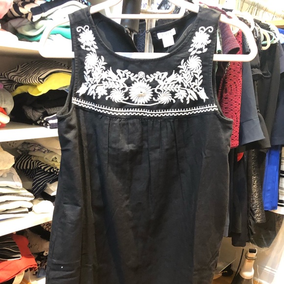 J. Crew Dresses & Skirts - Jcrew Linen Embroidered Shift Dress Size XS